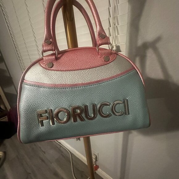 Fiorucci Logo Bowling Bag Blue - Picture 2 of 10